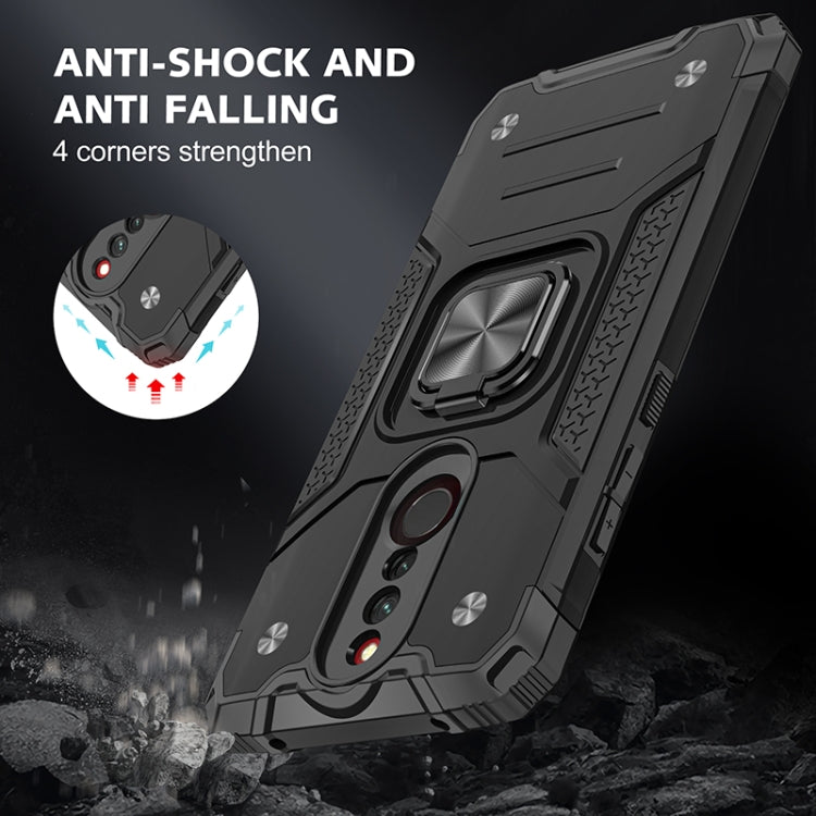 For Xiaomi Redmi 8 Magnetic Armor Shockproof TPU + PC Case with Metal Ring Holder