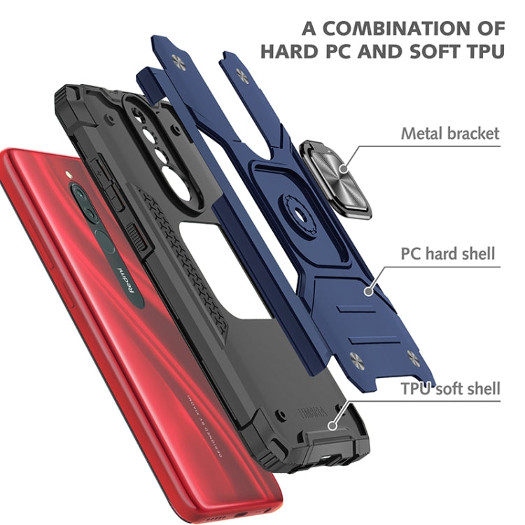 For Xiaomi Redmi 8 Magnetic Armor Shockproof TPU + PC Case with Metal Ring Holder