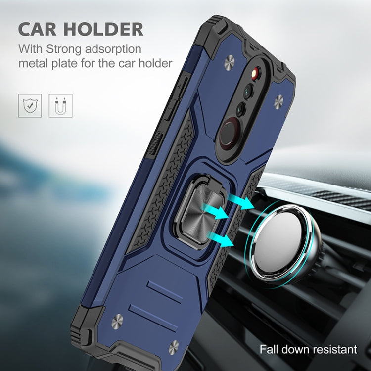 For Xiaomi Redmi 8 Magnetic Armor Shockproof TPU + PC Case with Metal Ring Holder