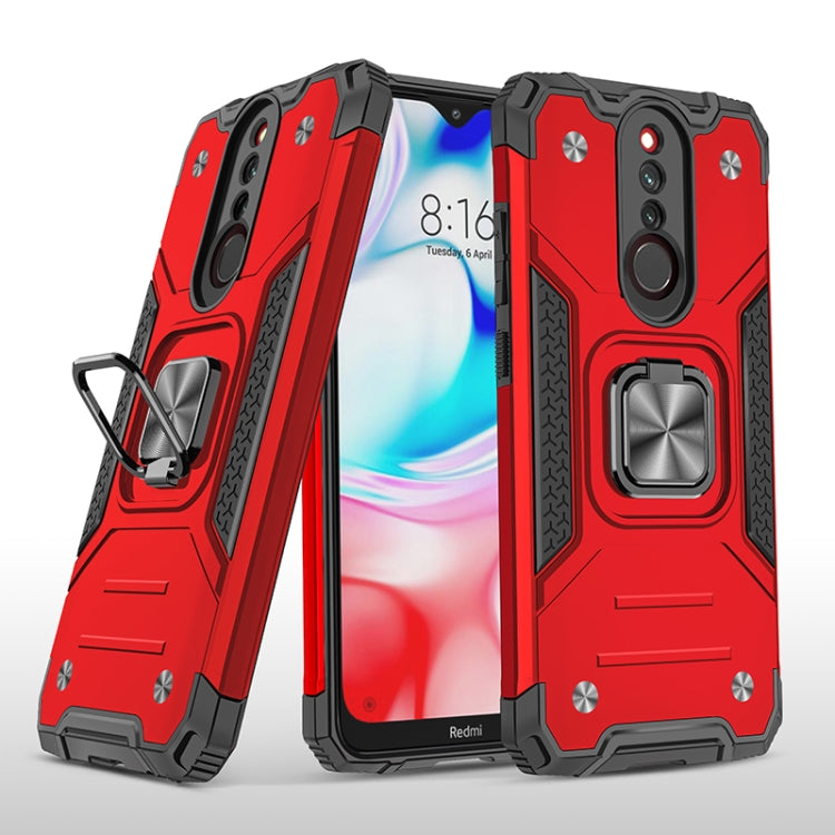 For Xiaomi Redmi 8 Magnetic Armor Shockproof TPU + PC Case with Metal Ring Holder