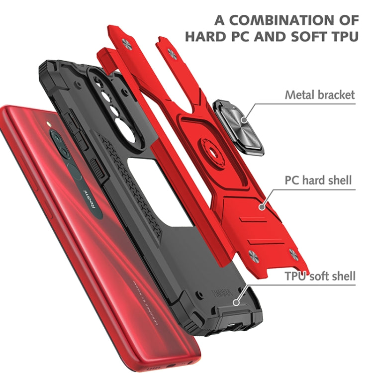 For Xiaomi Redmi 8 Magnetic Armor Shockproof TPU + PC Case with Metal Ring Holder