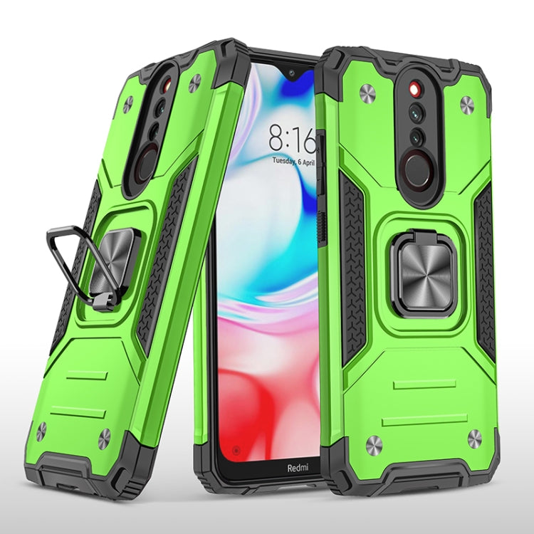 For Xiaomi Redmi 8 Magnetic Armor Shockproof TPU + PC Case with Metal Ring Holder