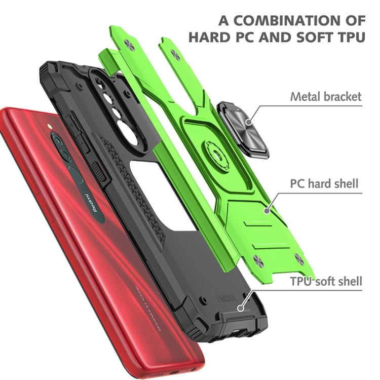 For Xiaomi Redmi 8 Magnetic Armor Shockproof TPU + PC Case with Metal Ring Holder