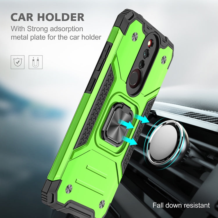 For Xiaomi Redmi 8 Magnetic Armor Shockproof TPU + PC Case with Metal Ring Holder