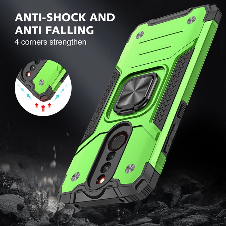 For Xiaomi Redmi 8 Magnetic Armor Shockproof TPU + PC Case with Metal Ring Holder