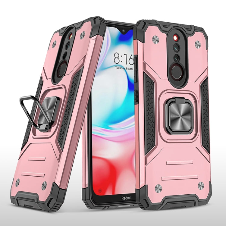 For Xiaomi Redmi 8 Magnetic Armor Shockproof TPU + PC Case with Metal Ring Holder