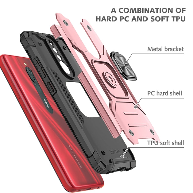For Xiaomi Redmi 8 Magnetic Armor Shockproof TPU + PC Case with Metal Ring Holder