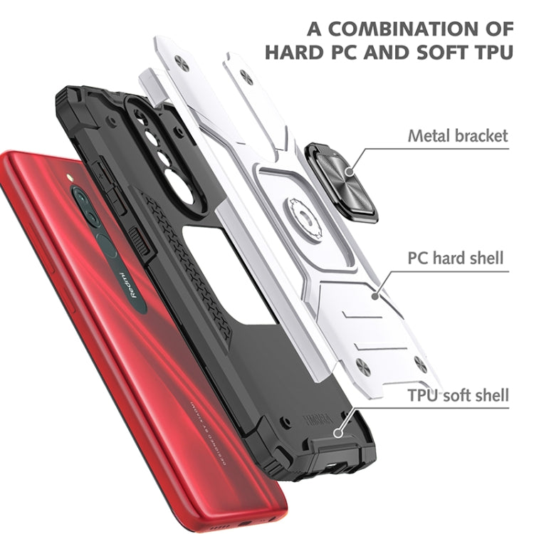 For Xiaomi Redmi 8 Magnetic Armor Shockproof TPU + PC Case with Metal Ring Holder