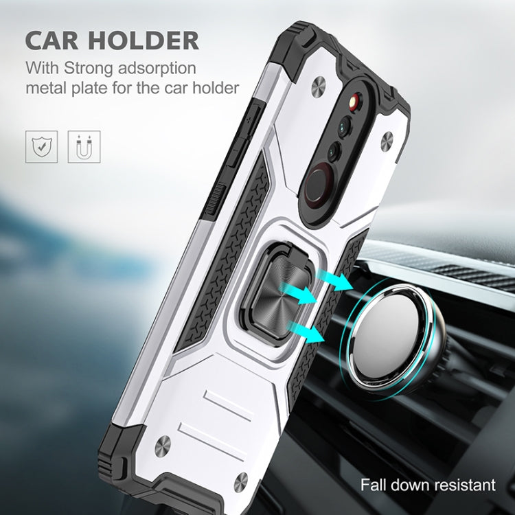 For Xiaomi Redmi 8 Magnetic Armor Shockproof TPU + PC Case with Metal Ring Holder