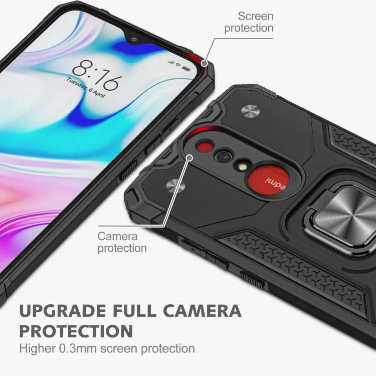 For Xiaomi Redmi 8A Magnetic Armor Shockproof TPU + PC Case with Metal Ring Holder