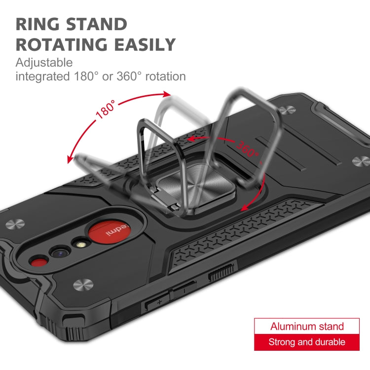 For Xiaomi Redmi 8A Magnetic Armor Shockproof TPU + PC Case with Metal Ring Holder