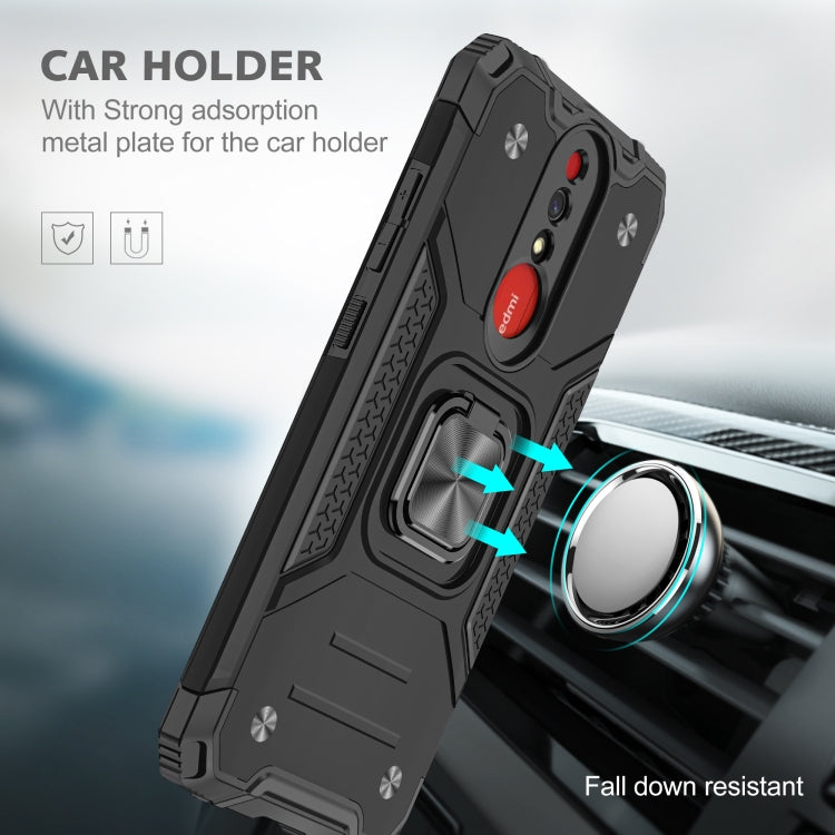 For Xiaomi Redmi 8A Magnetic Armor Shockproof TPU + PC Case with Metal Ring Holder