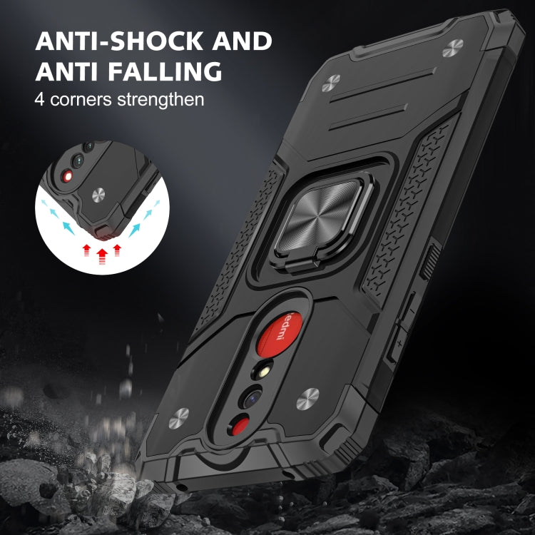 For Xiaomi Redmi 8A Magnetic Armor Shockproof TPU + PC Case with Metal Ring Holder