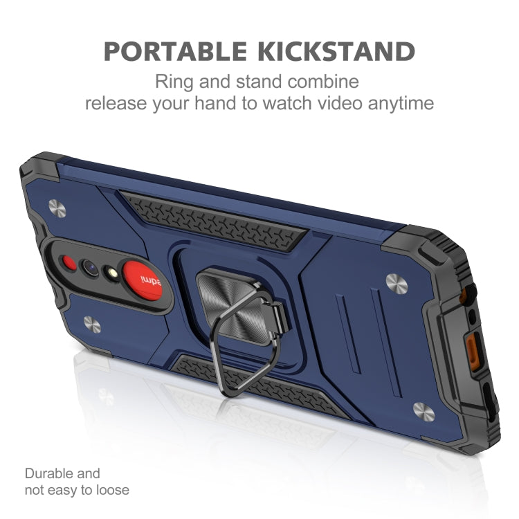 For Xiaomi Redmi 8A Magnetic Armor Shockproof TPU + PC Case with Metal Ring Holder