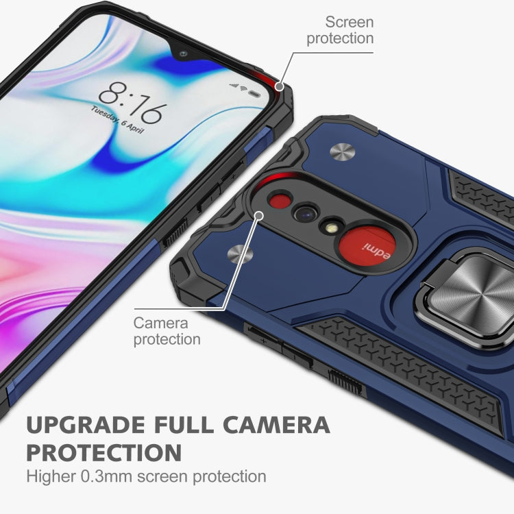 For Xiaomi Redmi 8A Magnetic Armor Shockproof TPU + PC Case with Metal Ring Holder