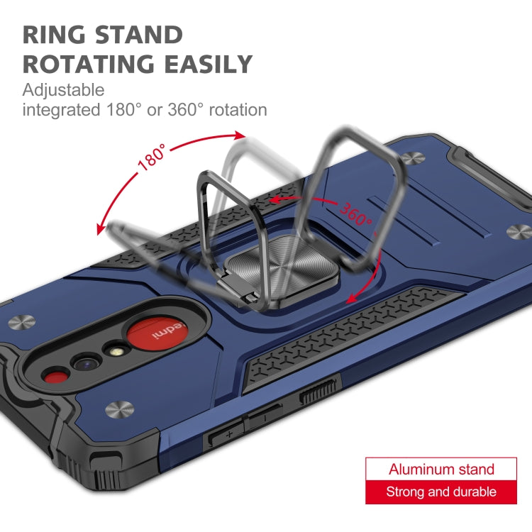 For Xiaomi Redmi 8A Magnetic Armor Shockproof TPU + PC Case with Metal Ring Holder