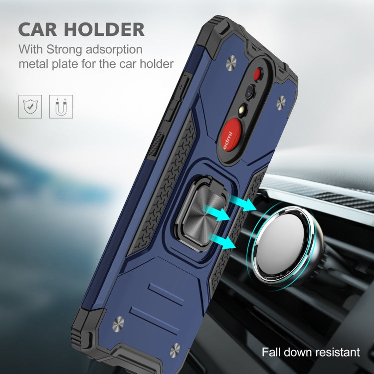 For Xiaomi Redmi 8A Magnetic Armor Shockproof TPU + PC Case with Metal Ring Holder