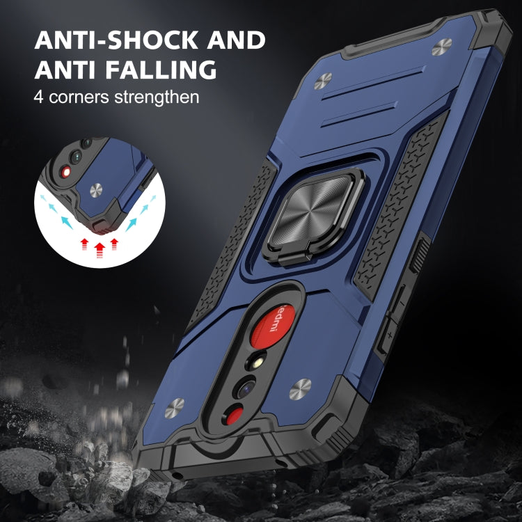 For Xiaomi Redmi 8A Magnetic Armor Shockproof TPU + PC Case with Metal Ring Holder