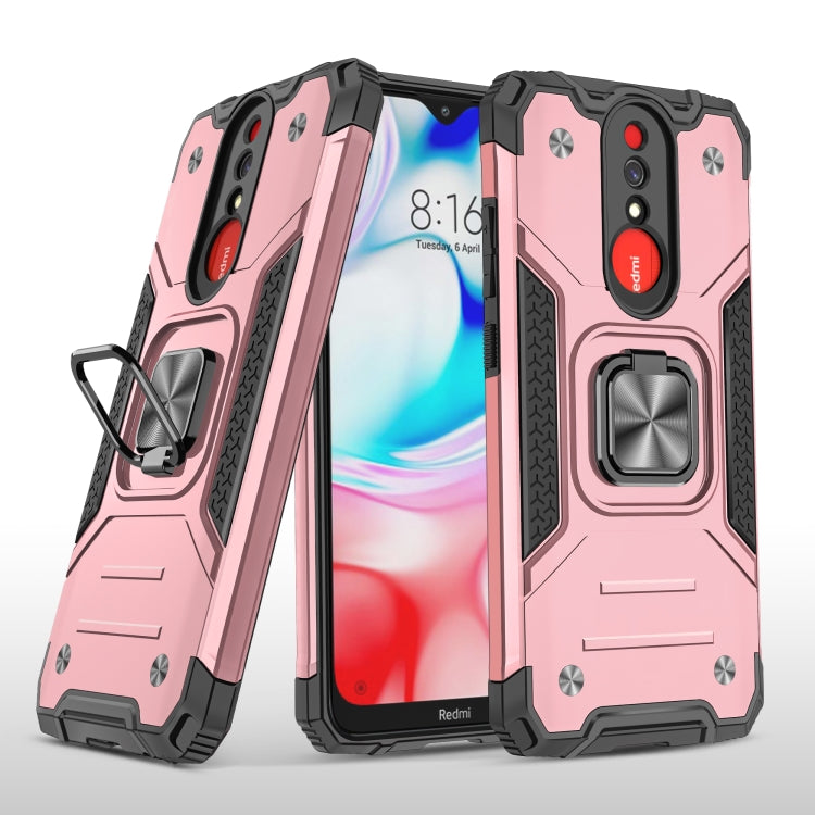 For Xiaomi Redmi 8A Magnetic Armor Shockproof TPU + PC Case with Metal Ring Holder