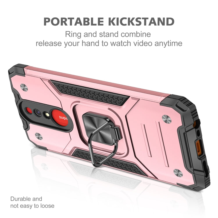 For Xiaomi Redmi 8A Magnetic Armor Shockproof TPU + PC Case with Metal Ring Holder