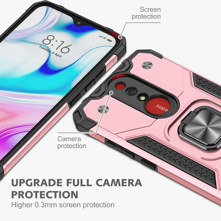 For Xiaomi Redmi 8A Magnetic Armor Shockproof TPU + PC Case with Metal Ring Holder
