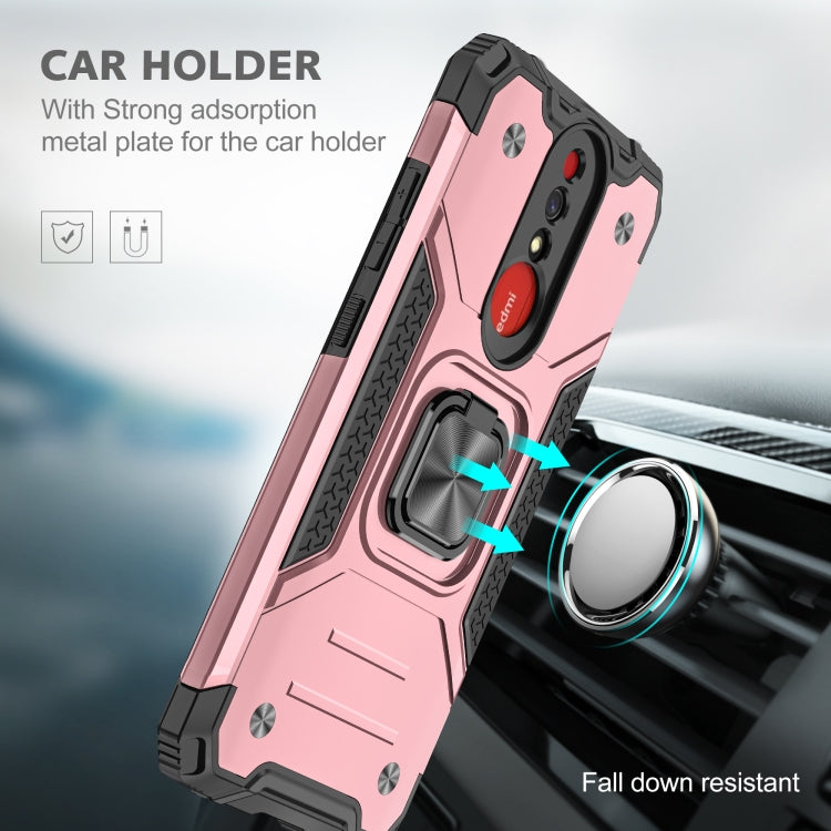 For Xiaomi Redmi 8A Magnetic Armor Shockproof TPU + PC Case with Metal Ring Holder