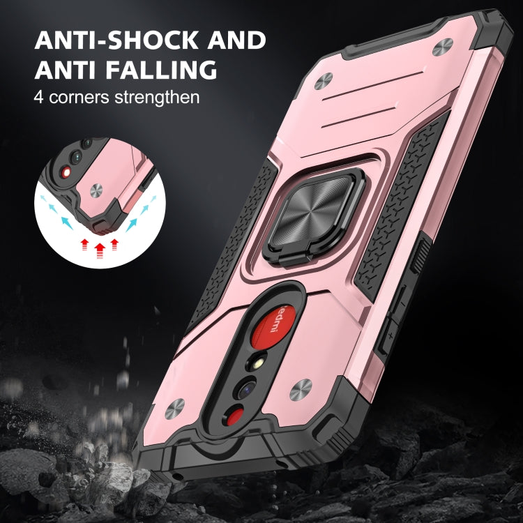 For Xiaomi Redmi 8A Magnetic Armor Shockproof TPU + PC Case with Metal Ring Holder