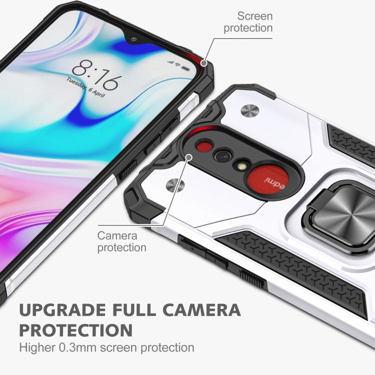 For Xiaomi Redmi 8A Magnetic Armor Shockproof TPU + PC Case with Metal Ring Holder