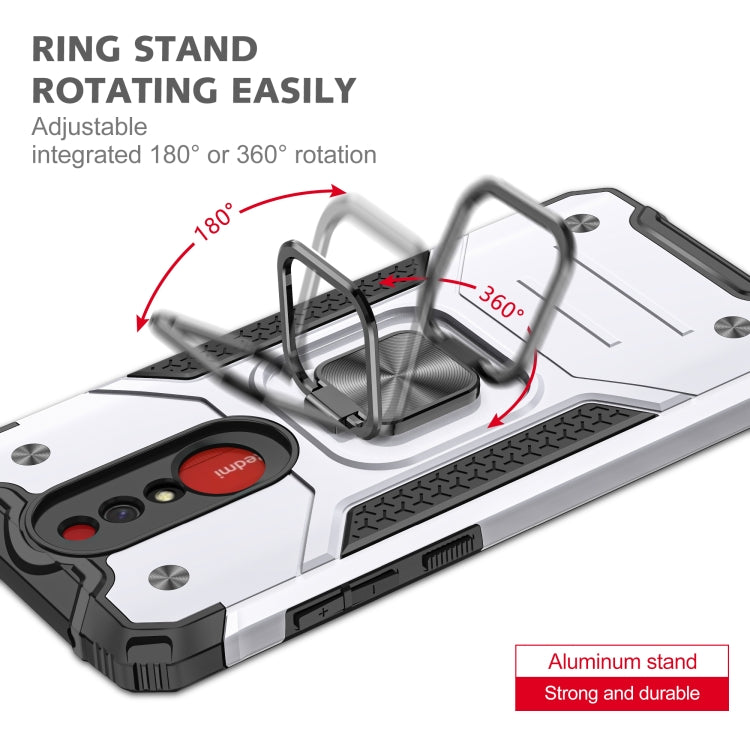 For Xiaomi Redmi 8A Magnetic Armor Shockproof TPU + PC Case with Metal Ring Holder