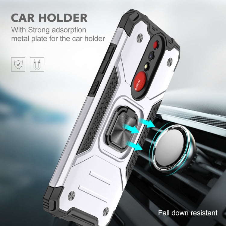 For Xiaomi Redmi 8A Magnetic Armor Shockproof TPU + PC Case with Metal Ring Holder