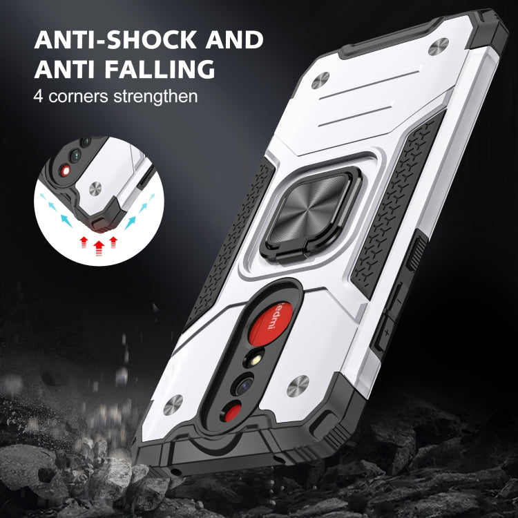 For Xiaomi Redmi 8A Magnetic Armor Shockproof TPU + PC Case with Metal Ring Holder