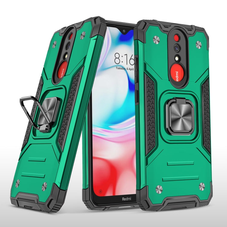 For Xiaomi Redmi 8A Magnetic Armor Shockproof TPU + PC Case with Metal Ring Holder