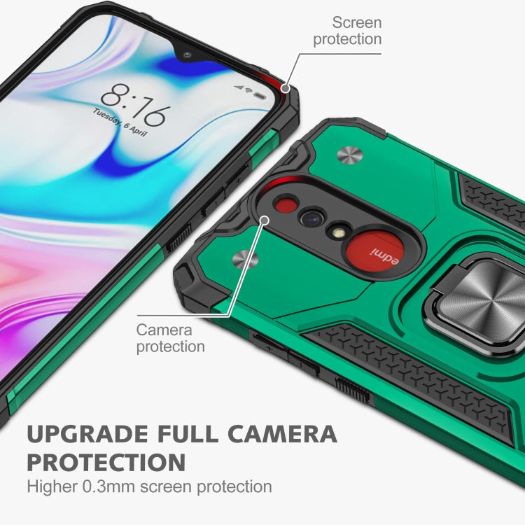 For Xiaomi Redmi 8A Magnetic Armor Shockproof TPU + PC Case with Metal Ring Holder