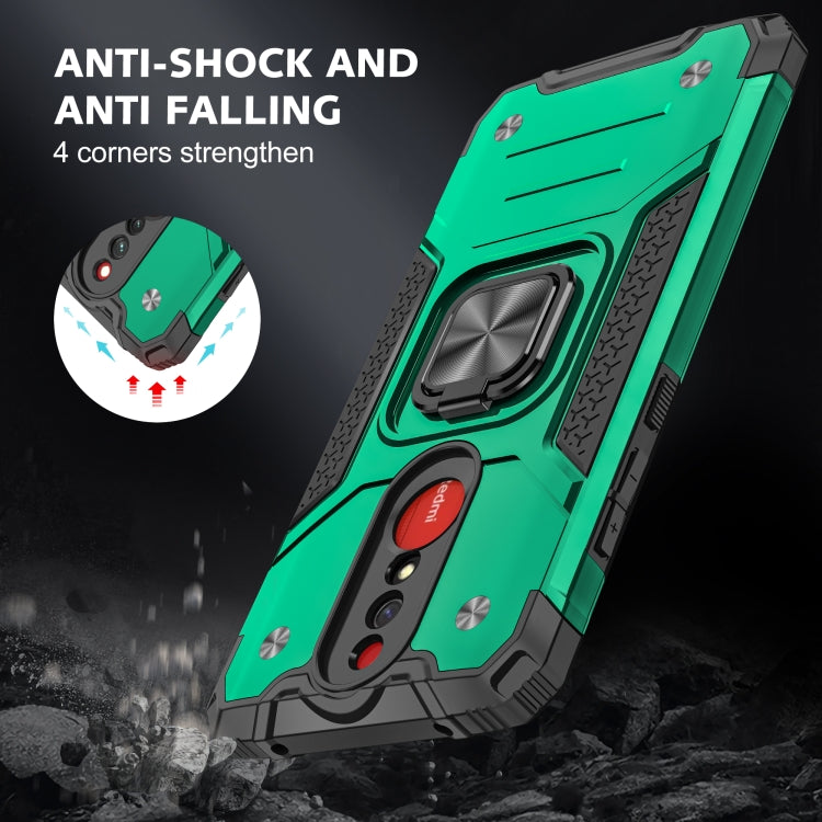 For Xiaomi Redmi 8A Magnetic Armor Shockproof TPU + PC Case with Metal Ring Holder