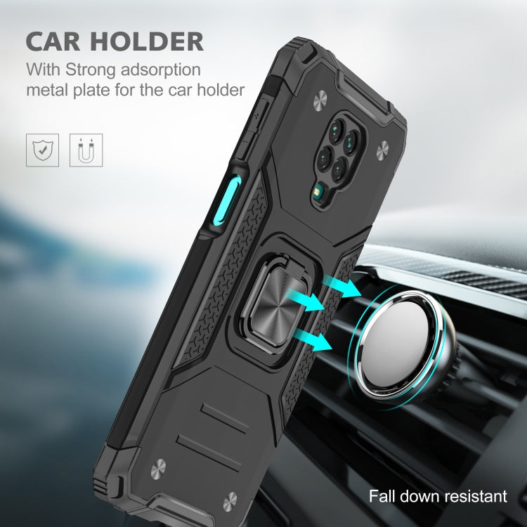 For Xiaomi Redmi Note 9 Pro / Note 9S Magnetic Armor Shockproof TPU + PC Case with Metal Ring Holder