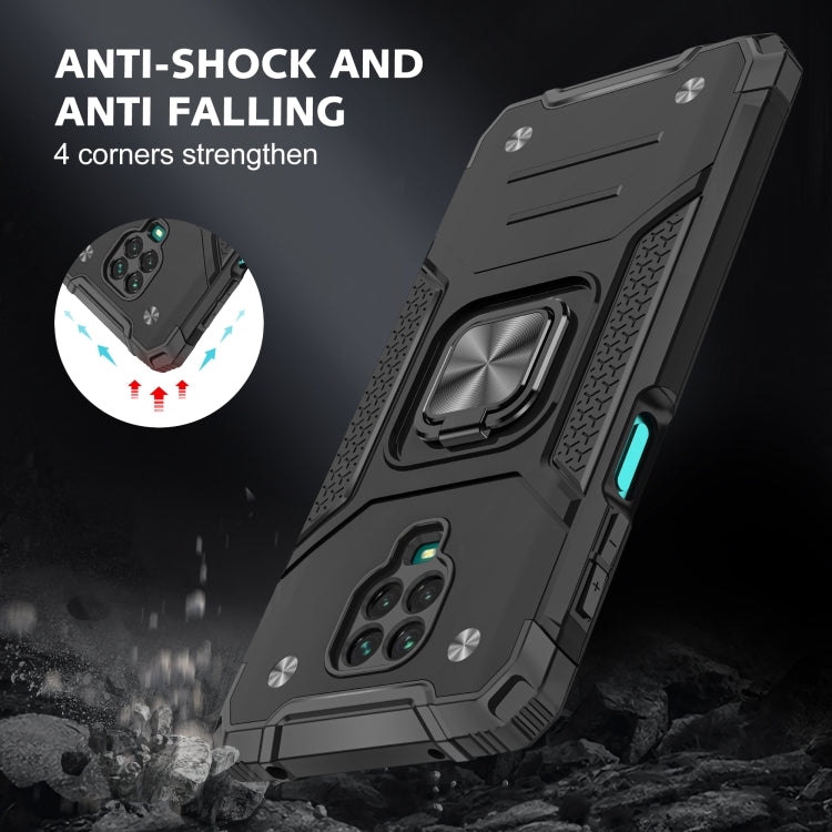 For Xiaomi Redmi Note 9 Pro / Note 9S Magnetic Armor Shockproof TPU + PC Case with Metal Ring Holder