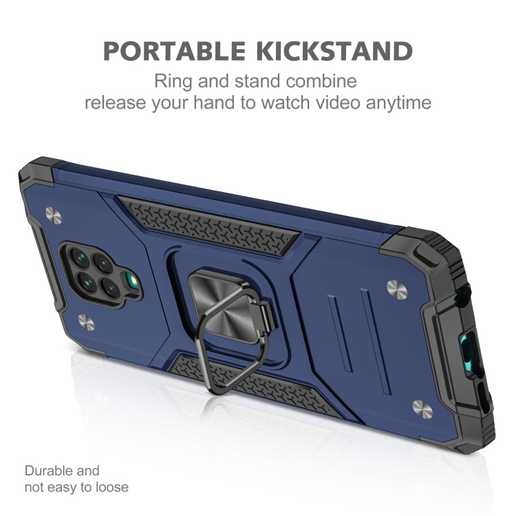 For Xiaomi Redmi Note 9 Pro / Note 9S Magnetic Armor Shockproof TPU + PC Case with Metal Ring Holder
