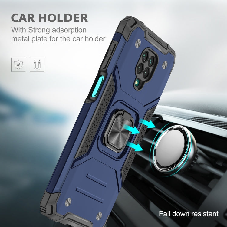 For Xiaomi Redmi Note 9 Pro / Note 9S Magnetic Armor Shockproof TPU + PC Case with Metal Ring Holder