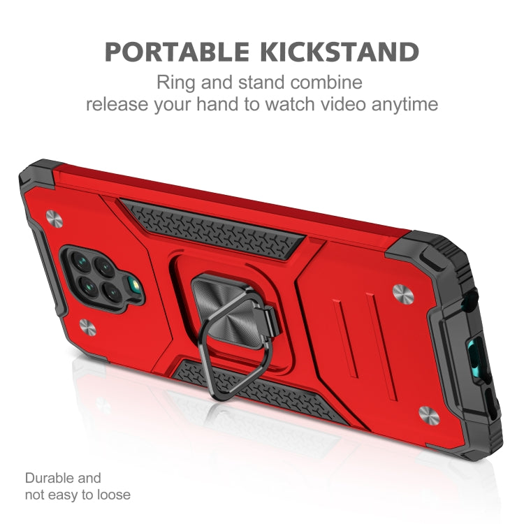 For Xiaomi Redmi Note 9 Pro / Note 9S Magnetic Armor Shockproof TPU + PC Case with Metal Ring Holder
