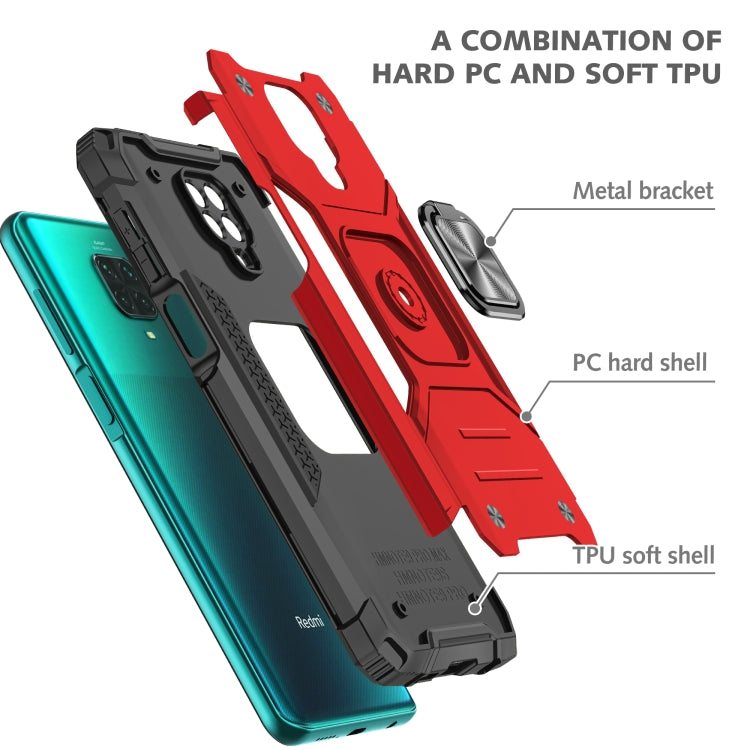 For Xiaomi Redmi Note 9 Pro / Note 9S Magnetic Armor Shockproof TPU + PC Case with Metal Ring Holder