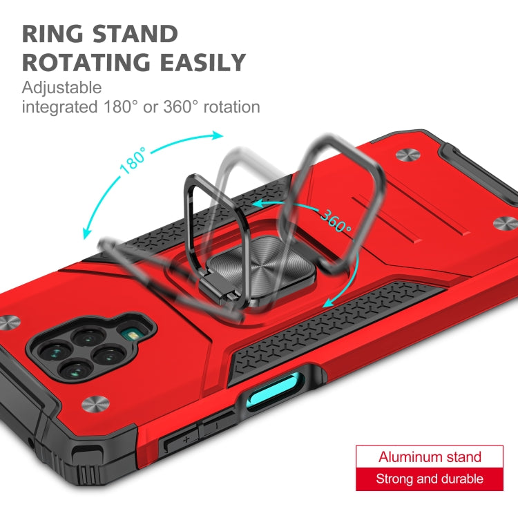 For Xiaomi Redmi Note 9 Pro / Note 9S Magnetic Armor Shockproof TPU + PC Case with Metal Ring Holder