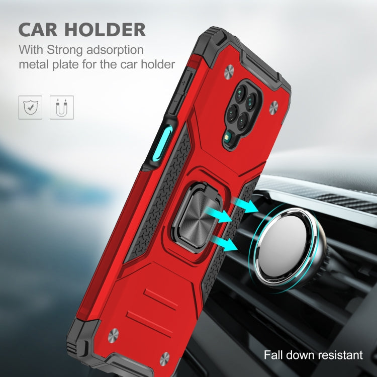 For Xiaomi Redmi Note 9 Pro / Note 9S Magnetic Armor Shockproof TPU + PC Case with Metal Ring Holder