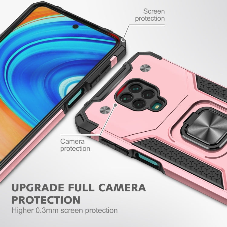 For Xiaomi Redmi Note 9 Pro / Note 9S Magnetic Armor Shockproof TPU + PC Case with Metal Ring Holder