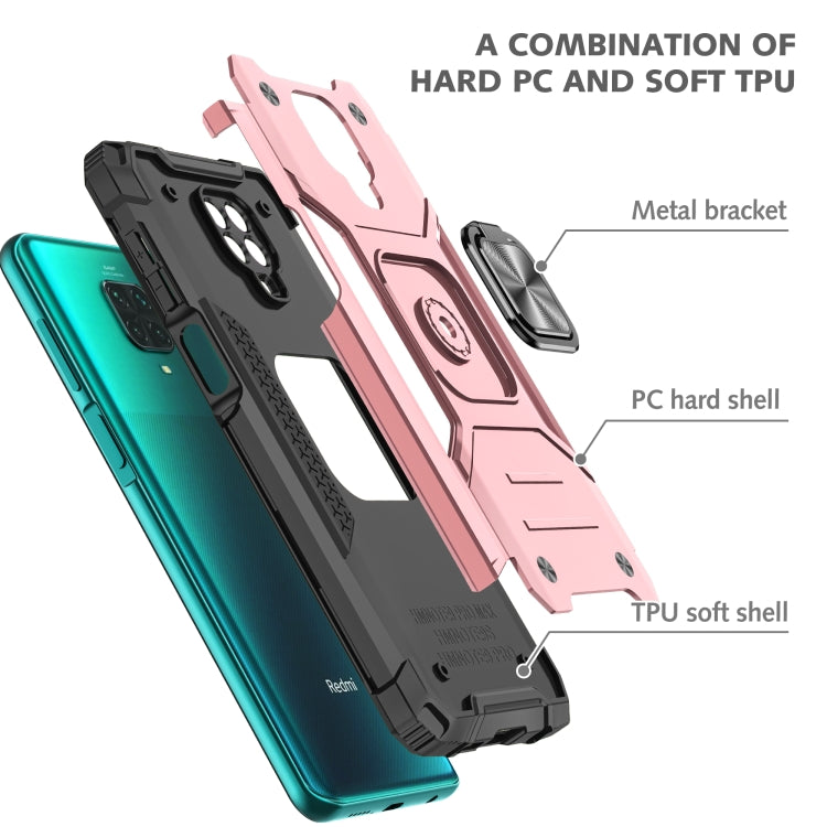 For Xiaomi Redmi Note 9 Pro / Note 9S Magnetic Armor Shockproof TPU + PC Case with Metal Ring Holder