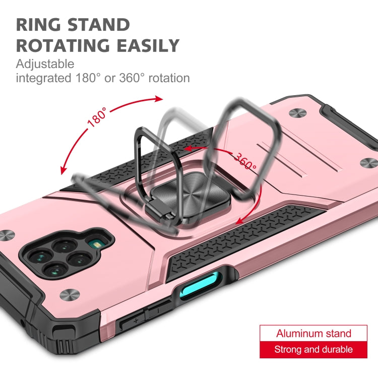 For Xiaomi Redmi Note 9 Pro / Note 9S Magnetic Armor Shockproof TPU + PC Case with Metal Ring Holder
