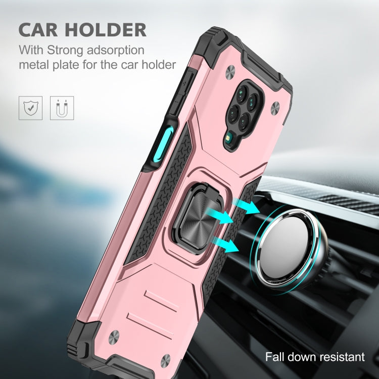 For Xiaomi Redmi Note 9 Pro / Note 9S Magnetic Armor Shockproof TPU + PC Case with Metal Ring Holder