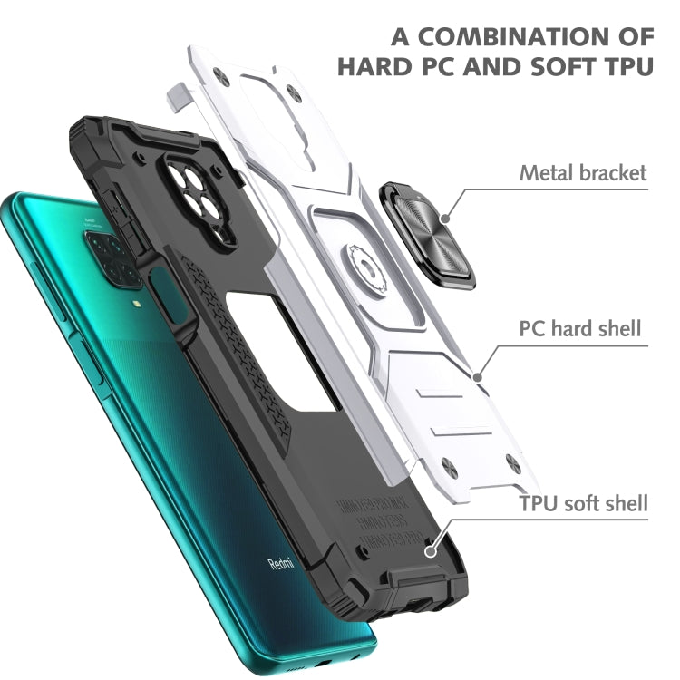 For Xiaomi Redmi Note 9 Pro / Note 9S Magnetic Armor Shockproof TPU + PC Case with Metal Ring Holder