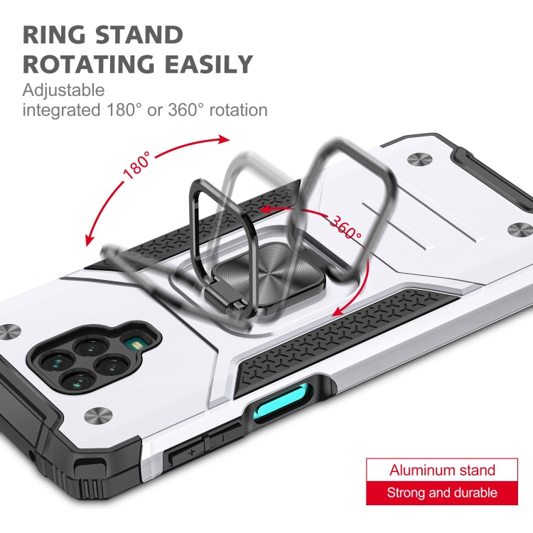 For Xiaomi Redmi Note 9 Pro / Note 9S Magnetic Armor Shockproof TPU + PC Case with Metal Ring Holder