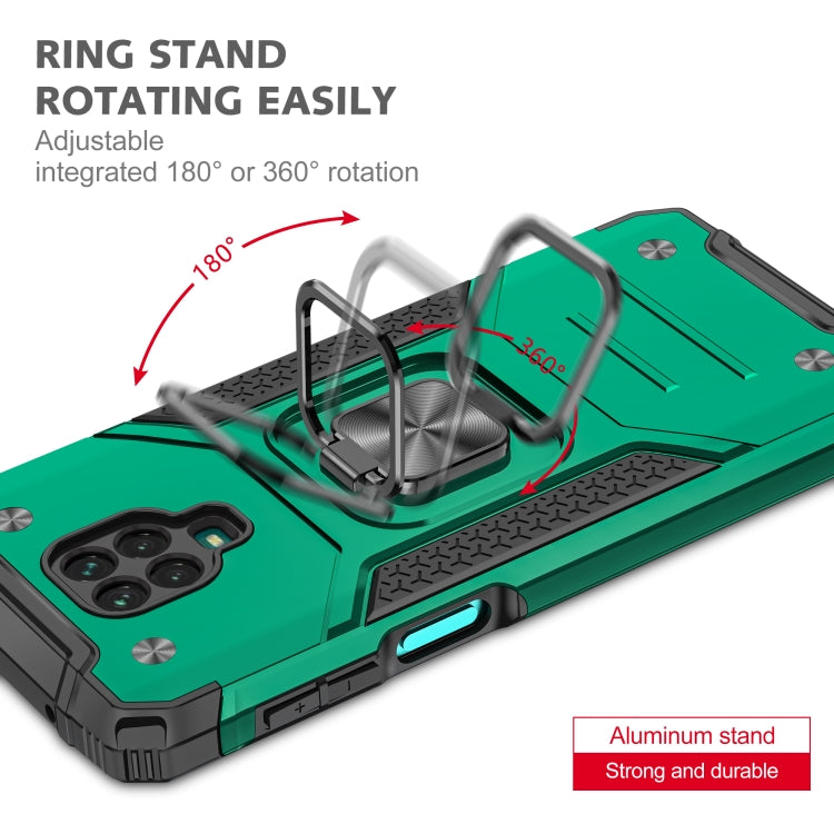 For Xiaomi Redmi Note 9 Pro / Note 9S Magnetic Armor Shockproof TPU + PC Case with Metal Ring Holder