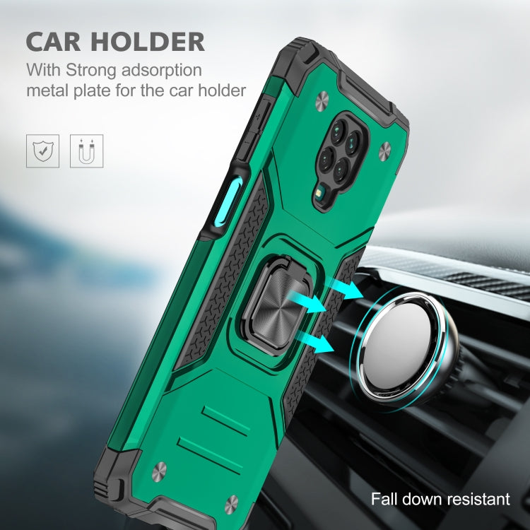 For Xiaomi Redmi Note 9 Pro / Note 9S Magnetic Armor Shockproof TPU + PC Case with Metal Ring Holder